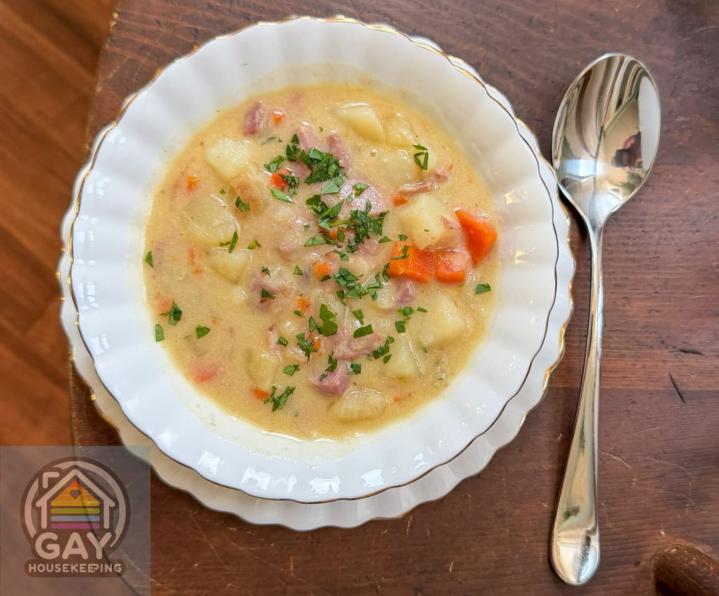 Creamy Ham and Potato Soup (Easy Recipe for Leftover Ham)