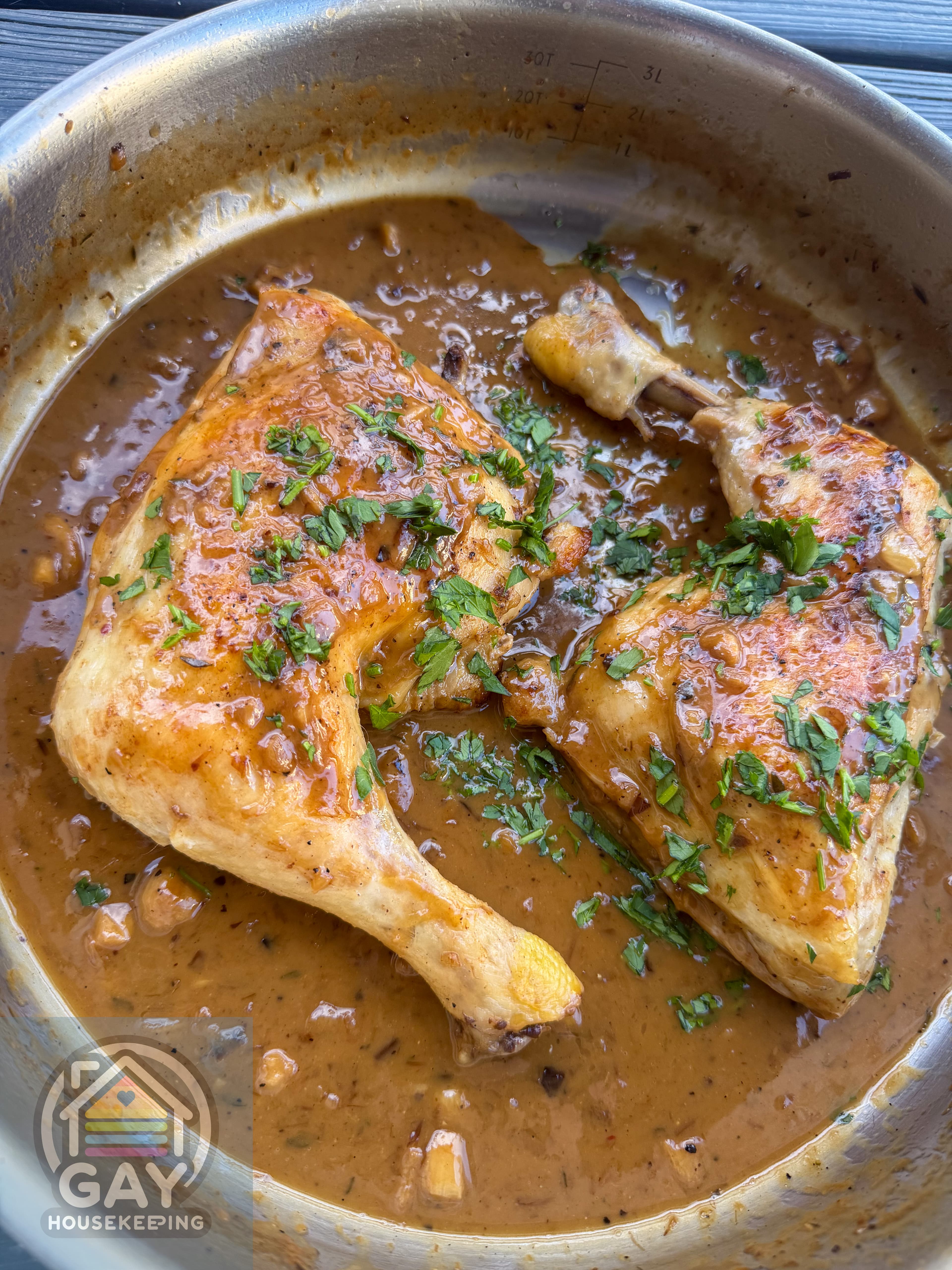 Braised Chicken Leg Quarters (Easy One-Pan Recipe)